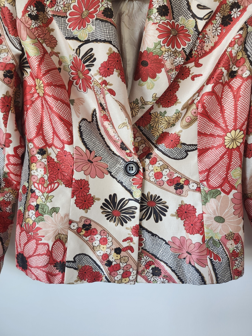 70's Style Floral Patterned Blazer Jacket - Picture 6 of 8
